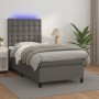Cama box spring y colchón LED cuero sintético gris 90x200 cm de vidaXL, Camas y somieres - Ref: Foro24-3135925, Precio: 352,2...