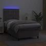 Cama box spring y colchón LED cuero sintético gris 90x200 cm de vidaXL, Camas y somieres - Ref: Foro24-3135925, Precio: 353,1...