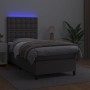 Cama box spring y colchón LED cuero sintético gris 90x200 cm de vidaXL, Camas y somieres - Ref: Foro24-3135925, Precio: 352,2...