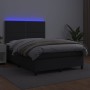 Cama box spring colchón y LED cuero sintético negro 140x200 cm de vidaXL, Camas y somieres - Ref: Foro24-3135885, Precio: 486...