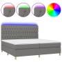 Cama box spring colchón y luces LED tela gris claro 200x200 cm de vidaXL, Camas y somieres - Ref: Foro24-3135702, Precio: 653...