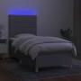 Cama box spring colchón y luces LED tela gris claro 100x200 cm de vidaXL, Camas y somieres - Ref: Foro24-3135413, Precio: 346...