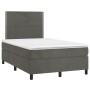 Cama box spring colchón y LED terciopelo gris oscuro 120x200 cm de vidaXL, Camas y somieres - Ref: Foro24-3136054, Precio: 39...