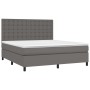 Cama box spring colchón y LED cuero sintético gris 180x200 cm de vidaXL, Camas y somieres - Ref: Foro24-3135961, Precio: 648,...