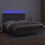 Cama box spring colchón y LED cuero sintético gris 180x200 cm de vidaXL, Camas y somieres - Ref: Foro24-3135961, Precio: 648,...