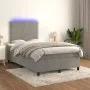 Box spring bed with mattress and LED light gray velvet 120x200 cm by vidaXL, Beds and slatted bases - Ref: Foro24-3136053, Pr...