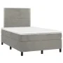 Cama box spring colchón y LED terciopelo gris claro 120x200 cm de vidaXL, Camas y somieres - Ref: Foro24-3136053, Precio: 404...