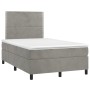 Cama box spring colchón y LED terciopelo gris claro 120x200 cm de vidaXL, Camas y somieres - Ref: Foro24-3136053, Precio: 418...