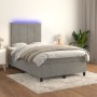 Cama box spring colchón y LED terciopelo gris claro 120x200 cm de vidaXL, Camas y somieres - Ref: Foro24-3136113, Precio: 423...