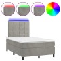 Cama box spring colchón y LED terciopelo gris claro 120x200 cm de vidaXL, Camas y somieres - Ref: Foro24-3136113, Precio: 423...