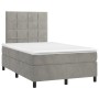 Cama box spring colchón y LED terciopelo gris claro 120x200 cm de vidaXL, Camas y somieres - Ref: Foro24-3136113, Precio: 423...