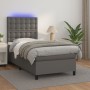Cama box spring y colchón LED cuero sintético gris 90x190 cm de vidaXL, Camas y somieres - Ref: Foro24-3135919, Precio: 343,9...