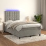 Cama box spring colchón y LED terciopelo gris claro 120x200 cm de vidaXL, Camas y somieres - Ref: Foro24-3136353, Precio: 435...