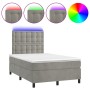 Cama box spring colchón y LED terciopelo gris claro 120x200 cm de vidaXL, Camas y somieres - Ref: Foro24-3136353, Precio: 435...