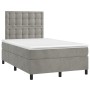Cama box spring colchón y LED terciopelo gris claro 120x200 cm de vidaXL, Camas y somieres - Ref: Foro24-3136353, Precio: 435...