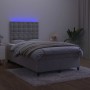 Cama box spring colchón y LED terciopelo gris claro 120x200 cm de vidaXL, Camas y somieres - Ref: Foro24-3136353, Precio: 435...