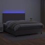 Cama box spring colchón y LED cuero sintético gris 180x200 cm de vidaXL, Camas y somieres - Ref: Foro24-3135841, Precio: 626,...