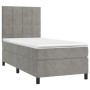 Cama box spring colchón y LED terciopelo gris claro 100x200 cm de vidaXL, Camas y somieres - Ref: Foro24-3136107, Precio: 314...