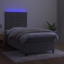 Cama box spring colchón y LED terciopelo gris claro 100x200 cm de vidaXL, Camas y somieres - Ref: Foro24-3136107, Precio: 314...