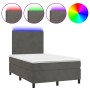 Cama box spring colchón y LED terciopelo gris oscuro 120x200 cm de vidaXL, Camas y somieres - Ref: Foro24-3135994, Precio: 39...