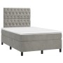 Cama box spring colchón y LED terciopelo gris claro 120x200 cm de vidaXL, Camas y somieres - Ref: Foro24-3136293, Precio: 449...