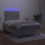 Cama box spring colchón y LED terciopelo gris claro 120x200 cm de vidaXL, Camas y somieres - Ref: Foro24-3136293, Precio: 449...