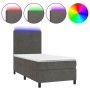 Cama box spring colchón y LED terciopelo gris oscuro 80x200 cm de vidaXL, Camas y somieres - Ref: Foro24-3135970, Precio: 326...