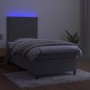 Cama box spring colchón y LED terciopelo gris claro 80x200 cm de vidaXL, Camas y somieres - Ref: Foro24-3135969, Precio: 319,...