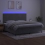 Cama box spring colchón y LED terciopelo gris claro 200x200 cm de vidaXL, Camas y somieres - Ref: Foro24-3136023, Precio: 588...