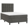 Cama box spring colchón y LED terciopelo gris oscuro 120x200 cm de vidaXL, Camas y somieres - Ref: Foro24-3136354, Precio: 40...