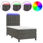 Cama box spring colchón y LED terciopelo gris oscuro 80x200 cm de vidaXL, Camas y somieres - Ref: Foro24-3136330, Precio: 337...