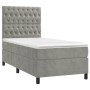 Cama box spring colchón y LED terciopelo gris claro 80x200 cm de vidaXL, Camas y somieres - Ref: Foro24-3136269, Precio: 334,...