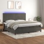 Cama box spring colchón y LED terciopelo gris oscuro 200x200 cm de vidaXL, Camas y somieres - Ref: Foro24-3136024, Precio: 59...