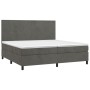 Cama box spring colchón y LED terciopelo gris oscuro 200x200 cm de vidaXL, Camas y somieres - Ref: Foro24-3136024, Precio: 59...
