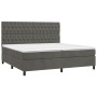 Cama box spring colchón y LED terciopelo gris oscuro 200x200 cm de vidaXL, Camas y somieres - Ref: Foro24-3136324, Precio: 64...
