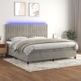 Cama box spring colchón y LED terciopelo gris claro 200x200 cm de vidaXL, Camas y somieres - Ref: Foro24-3136263, Precio: 622...