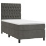 Cama box spring colchón y LED terciopelo gris oscuro 90x200 cm de vidaXL, Camas y somieres - Ref: Foro24-3136282, Precio: 337...