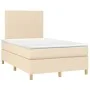 Box spring bed with mattress and LED cream fabric 120x200 cm by vidaXL, Beds and slatted bases - Ref: Foro24-3135266, Price: ...