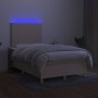 Cama box spring con colchón y LED tela crema 120x200 cm de vidaXL, Camas y somieres - Ref: Foro24-3135266, Precio: 439,13 €, ...