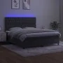 Box spring bed with mattress and LED dark gray velvet 160x200 cm by vidaXL, Beds and slatted bases - Ref: Foro24-3136312, Pri...