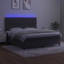 Cama box spring colchón y LED terciopelo gris oscuro 160x200 cm de vidaXL, Camas y somieres - Ref: Foro24-3136312, Precio: 57...