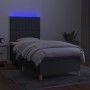 Cama box spring colchón y luces LED tela gris oscuro 90x190 cm de vidaXL, Camas y somieres - Ref: Foro24-3135558, Precio: 333...