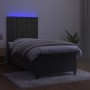 Cama box spring colchón y LED terciopelo gris oscuro 100x200 cm de vidaXL, Camas y somieres - Ref: Foro24-3136348, Precio: 34...