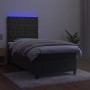 Cama box spring colchón y LED terciopelo gris oscuro 80x200 cm de vidaXL, Camas y somieres - Ref: Foro24-3136270, Precio: 347...