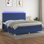 Cama box spring colchón y luces LED tela azul 200x200 cm de vidaXL, Camas y somieres - Ref: Foro24-3135467, Precio: 661,69 €,...