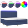 Cama box spring colchón y luces LED tela azul 200x200 cm de vidaXL, Camas y somieres - Ref: Foro24-3135467, Precio: 661,69 €,...