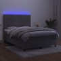 Cama box spring colchón y LED terciopelo gris claro 140x200 cm de vidaXL, Camas y somieres - Ref: Foro24-3136125, Precio: 491...