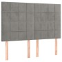 Cama box spring colchón y LED terciopelo gris claro 140x200 cm de vidaXL, Camas y somieres - Ref: Foro24-3136125, Precio: 491...