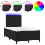 Cama box spring colchón y LED terciopelo negro 120x200 cm de vidaXL, Camas y somieres - Ref: Foro24-3135995, Precio: 426,05 €...