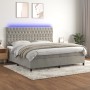 Cama box spring colchón y LED terciopelo gris claro 200x200 cm de vidaXL, Camas y somieres - Ref: Foro24-3136323, Precio: 656...